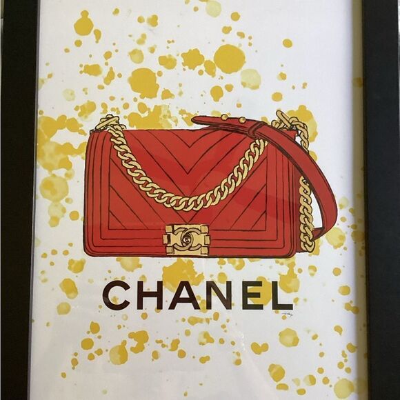 CHANEL PURSE FRAMED PRINT EXCLUSIVE FROM FAIRCHILD PARIS LIMITED EDITION - Picture 5 of 7